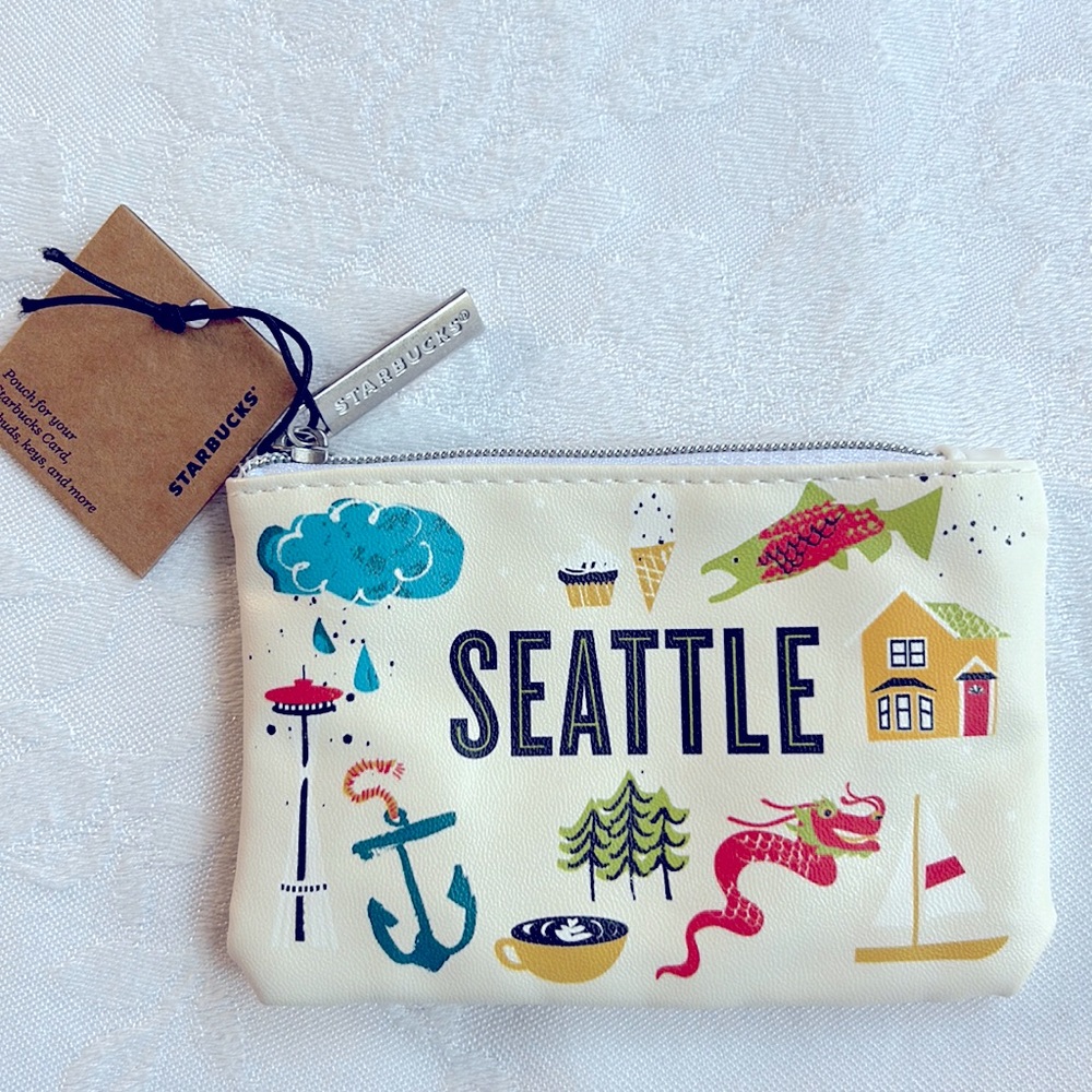 NWT Starbucks Card Change zip coin purse Seattle Pike Street